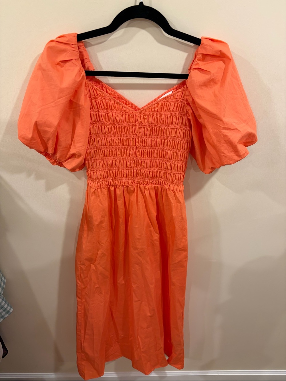 H&M Coral Puff-Sleeve Maxi Dress Size XS